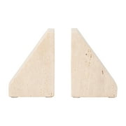 Sagebrook Home Elegant Travertine Stone Triangle Bookends, Set of 2, Tan Color, Perfect for Home Decor and Organization