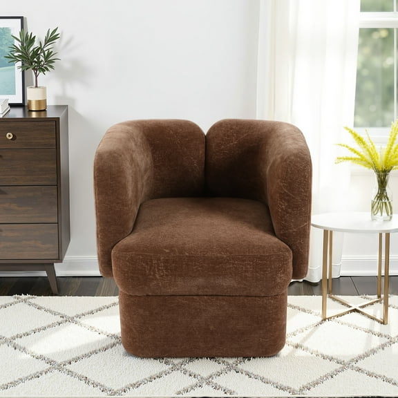 Sagebrook Home: Exquisite Shelter-Back Accent Chair, Crafted with Durable Wood and Luxe Non-Woven Fabric