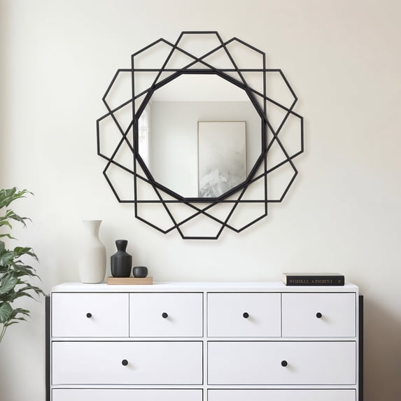 Sagebrook Home Geometric Modern Metal Wall Mirror