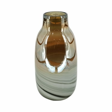 Sagebrook Home Glass 13"h Metallic Vase, Gray/Gold
