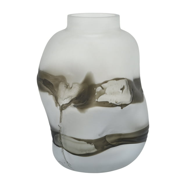 Sagebrook Home Glass, 14''h Dented Vase, Gray