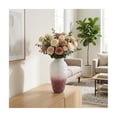 thumbnail image 1 of Textured Two-Tone Glass Vase for Living Room Decor - Decorative Flower Vase for Table Accent - Contemporary Home Display Accent for Bedroom, Office Desk, or House Placement - 16", Pink & White, 1 of 13