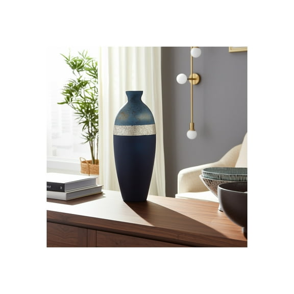Glass Vase Modern Decorative Accent with Textured Band and Curved Silhouette for Contemporary Interiors and Stylish Design Enhancements in Living Room or Entryway Display Arrangement