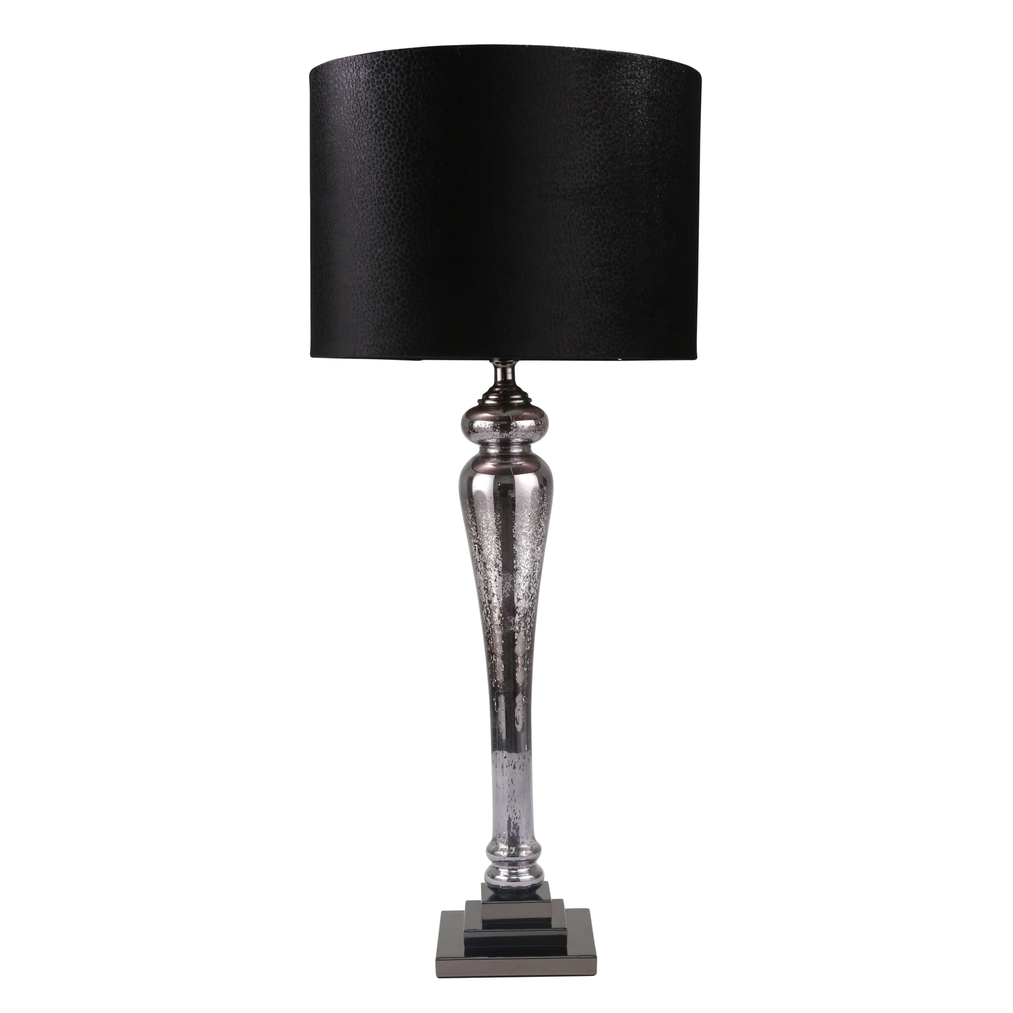 Sagebrook Home Glass 37" Pillar Table Lamp, Mercury Black
