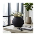 thumbnail image 1 of Textured Glass Vase for Living Room Decor - Modern Home Decor Accents with Sculpted Surface Detail - Decorative Flower Vase for Room, Bedroom, House, Office, and Table Display - 8", Black, 1 of 9