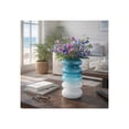 thumbnail image 1 of Sculptural Glass Vase for Living Room Decor - Modern Home Decor Accents with Elegant Stacked Form - Decorative Flower Vase for Room, Bedroom, House, Office, and Table Design - 12", Blue, 1 of 12