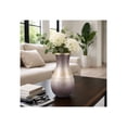 thumbnail image 1 of Glass Vase with Metal Rim for Living Room Decor - Modern Home Decor Accents with Gradient Finish - Decorative Flower Vase for Room, Bedroom, House, Office, and Table Styling - 13", Brown & Ivory, 1 of 13