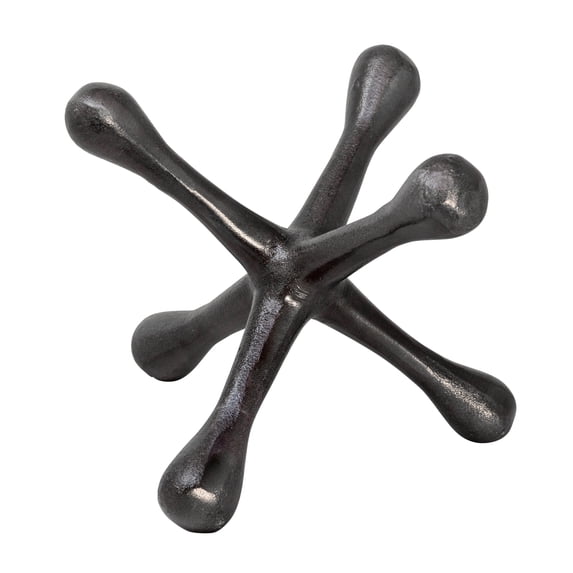 Sagebrook Home Gun Metal Jacks Sculpture 8", Novelty, Aluminum, Contemporary, 5"H,