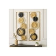 thumbnail image 1 of Pierced Disc Metal Wall Panels for Home Decor - Mounted Wall Art for Living Room, Bedroom, and Bathroom - Hanging Decor Accents for Entryway or Hallway Display - Set of 2, 32", Gold & Black, 1 of 11