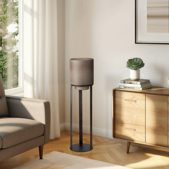 Sagebrook Home Iron and Glass Lantern on Stand, Bronze