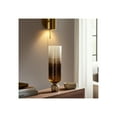 thumbnail image 1 of Modern Glass Metal Pillar Candle Holder with Accents, Elegant Ombre Finish, Decorative Home & Office Accent - 22" Ivory, Brown, Gold, 1 of 11