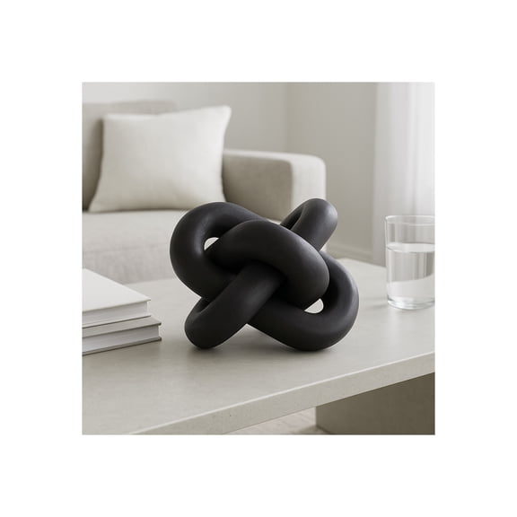 Home Decor and Bathroom Decor Sculpture - Room Display with Statues and Ornaments for Office Styling, Bookshelves or Living Room Decor Accent - Modern Coffee Table Arrangement - 6", Black