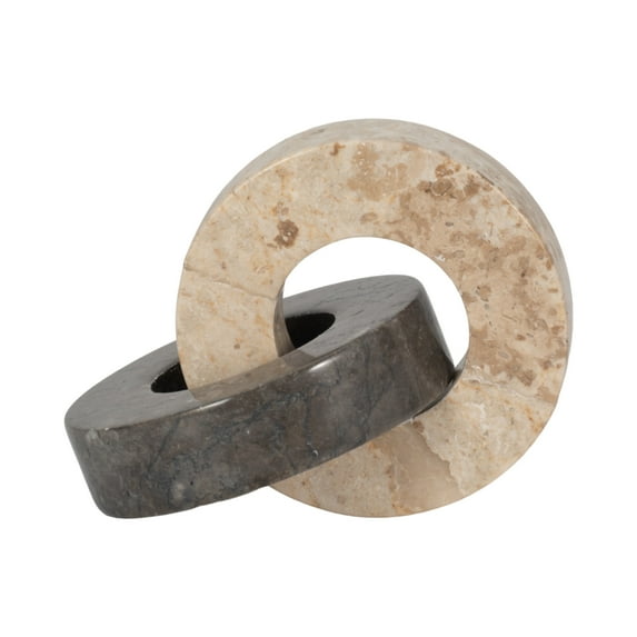 Sagebrook Home Marble 9" 2-Circle Links, 2-Tone