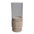 thumbnail image 1 of Sagebrook Home Marble Beige Cylinder Hurricane Holder, 1 of 1