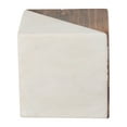thumbnail image 1 of Sagebrook Home Marble/Wood, 4" Square Orb, Brown/White, Square, Marble, Moody Blues, 4"L X 4"W X 4"H, Two Tone, 1 of 4
