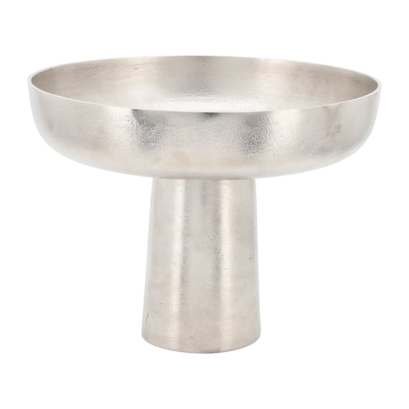 Sagebrook Home Metal, 11" Bowl with Stand, Silver