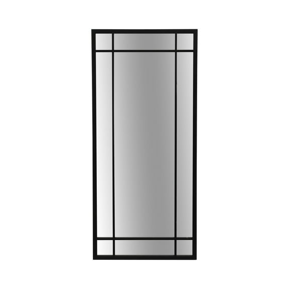 Sagebrook Home Metal, 20x43 Windowpane Mirror, Black, 43"H