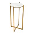 thumbnail image 1 of Sagebrook Home Metal 23"H Round Marble Top Accent Table or Stylish Home Decor in Living Room or Office, 1 of 2