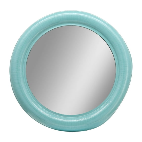 Sagebrook Home Metal 36" Round Mirror, Turquoise