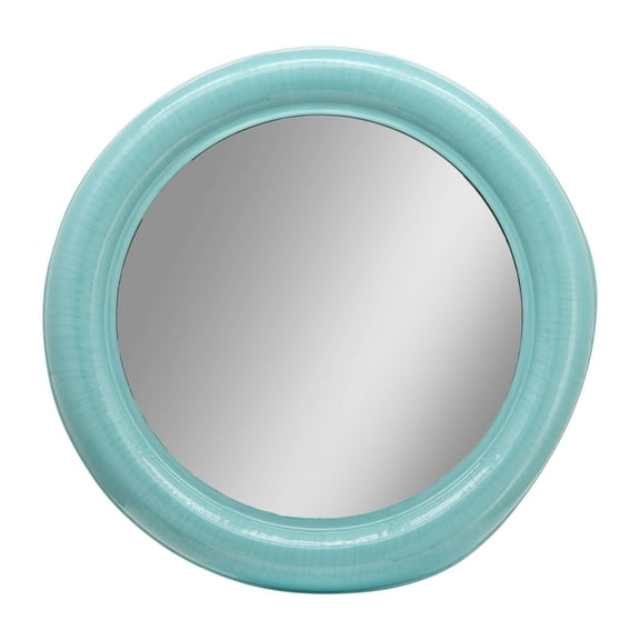 Sagebrook Home Metal 36" Round Mirror, Turquoise