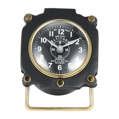 Sagebrook Home Metal, 5"h Altimeter Table Clock, Black
