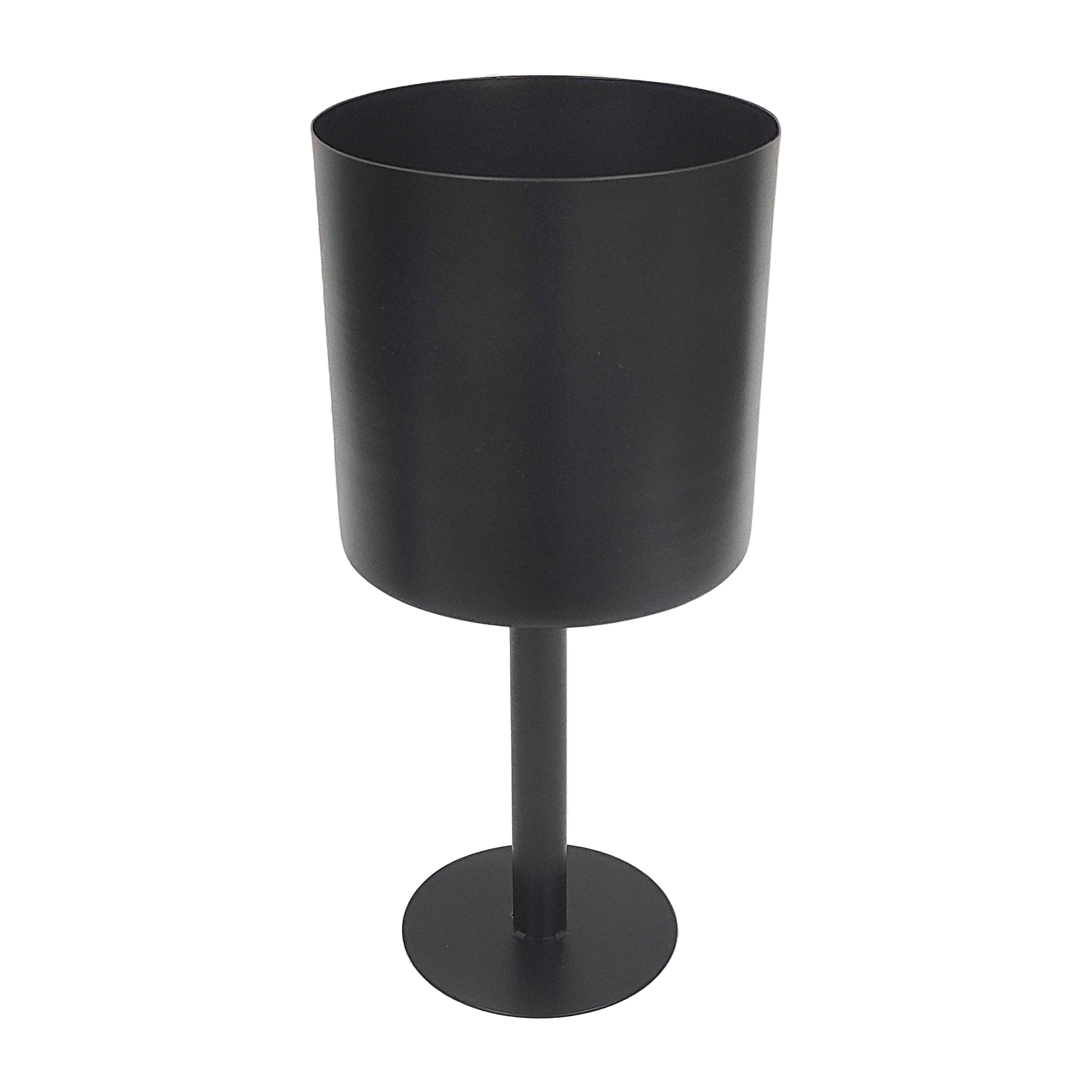 Sagebrook Home Metal 6" Flat Round Base Planter, Black