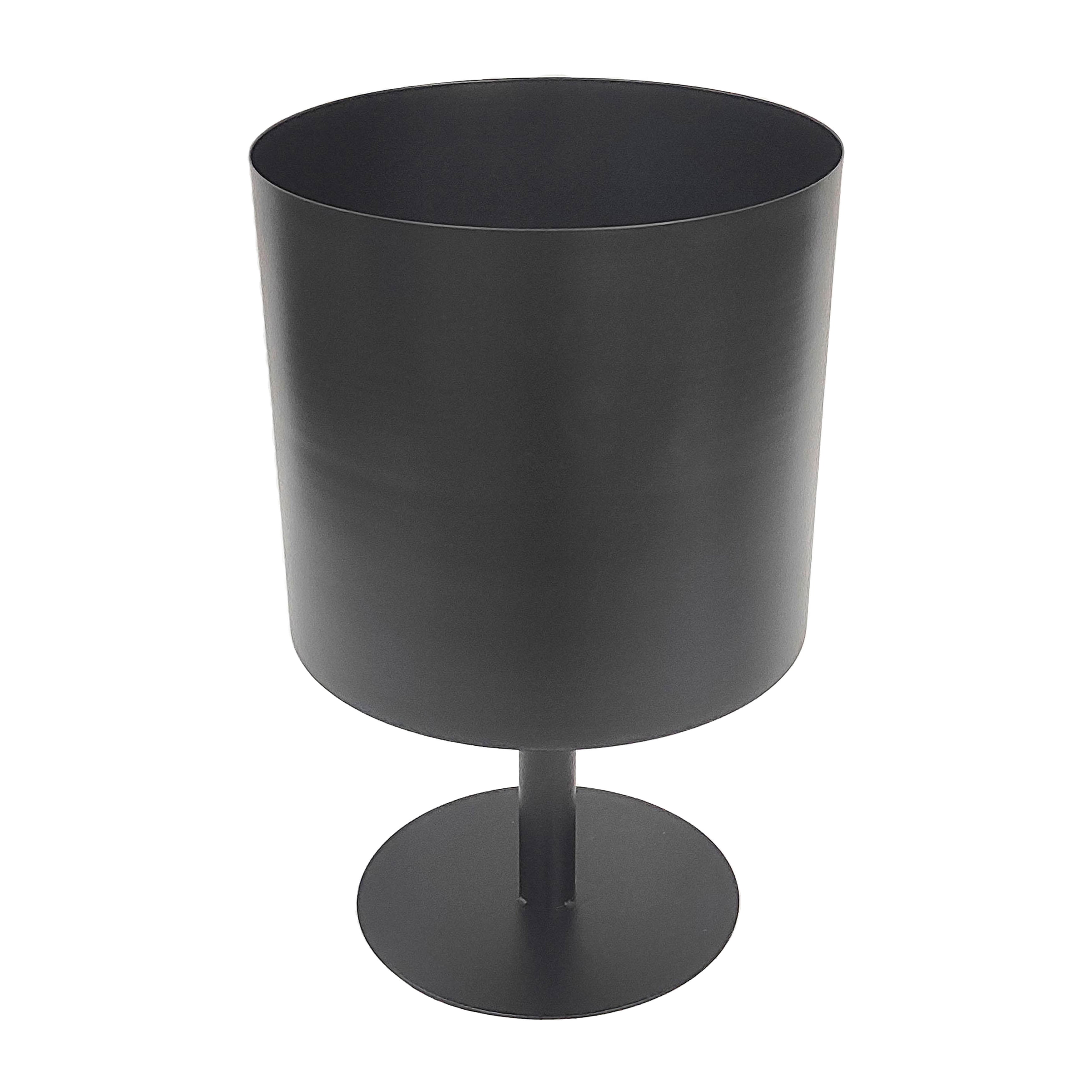 Black Iron 12" Contemporary Indoor Outdoor Planter Pot with Stand