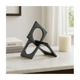 thumbnail image 1 of Geometric Linked Square Sculpture for Home and Bathroom Decor - Modern Metal Decorative Object for Living Room, Office, or Coffee Table - Figurine Accent Display for Shelf Display - 5", Black, 1 of 12