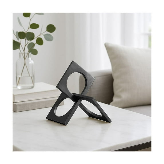 Decorative Home Decor Abstract Sculpture - Metal Ornament for Living Room Decor, Bookshelf, or Office Decor - A Bold Accent for Bathroom Decor and Coffee Table Decor - 6" Gold