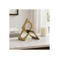 thumbnail image 1 of Geometric Linked Square Sculpture for Home and Bathroom Decor - Metal Decorative Object for Living Room, Office, or Coffee Table - Figurine Accent Display for Shelf Display - 6", Gold & Metallic, 1 of 13