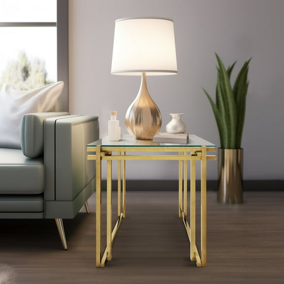 Sagebrook Home Metal Gold Solid Table