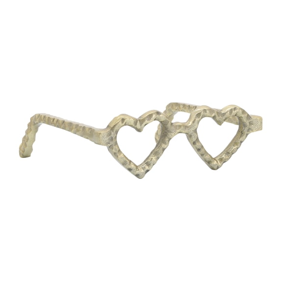 Sagebrook Home Metal Heart Shaped Glasses, Gold