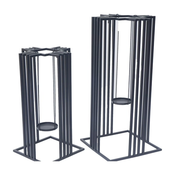 Sagebrook Home Metal, Set of 2 20/26"h Open Lanterns, Black