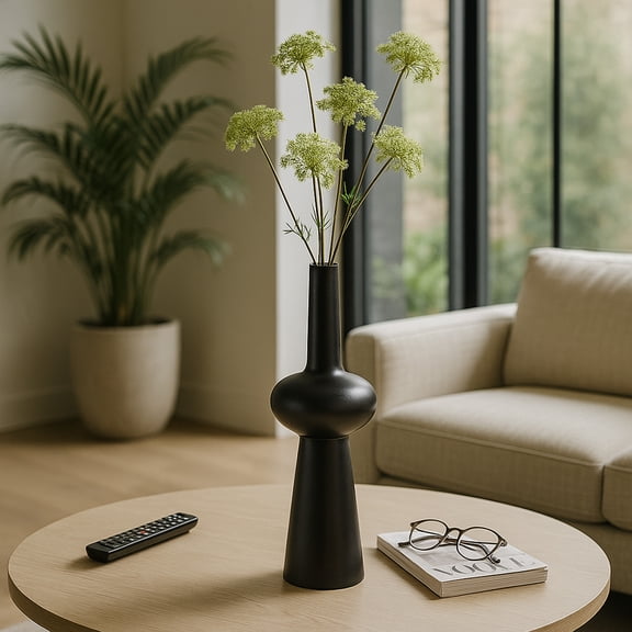 Elegant Metal Vase for Home and Living Room Decor - Flower Vase for Room, Bedroom, or Office Desk - Decorative House Accent for Kitchen, Entryway, or Table Decor - 22", Bronze & Copper