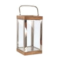 thumbnail image 1 of Sagebrook Home Metal /Wood 14" Lantern, Silver, Square, Wood, Transitional, 8"L X 8"W X 14"H, Solid Color, 1 of 3