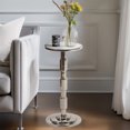thumbnail image 1 of Sagebrook Home Modern 21"H Silver Aluminum and Mirror Top Accent Side Table with Pedestal Frame - 10" x 10" x 21", 1 of 9