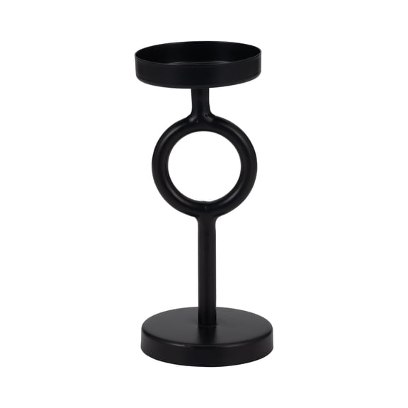 8" Metal Candle Holder - Contemporary Black Iron Narrow Round Candle Holder for Home, Office, Event Decor - Centerpiece Candle Decor Accent