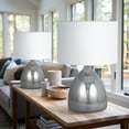 thumbnail image 1 of Sagebrook Home Modern Neutral 18"H Glass Solid Color Geometric Table Lamp, Set Of 2 - 12" x 12" x 18", 1 of 9