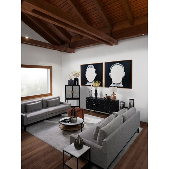 Sagebrook Home Modern Neutral Blank Face Man Contemporary Art, White and Black