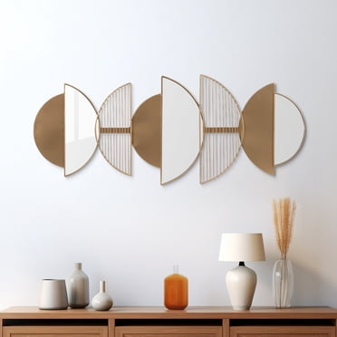 11.8" Gold Wall Decor 3pcs White and Gold Wall Sculptures Modern Accent ...