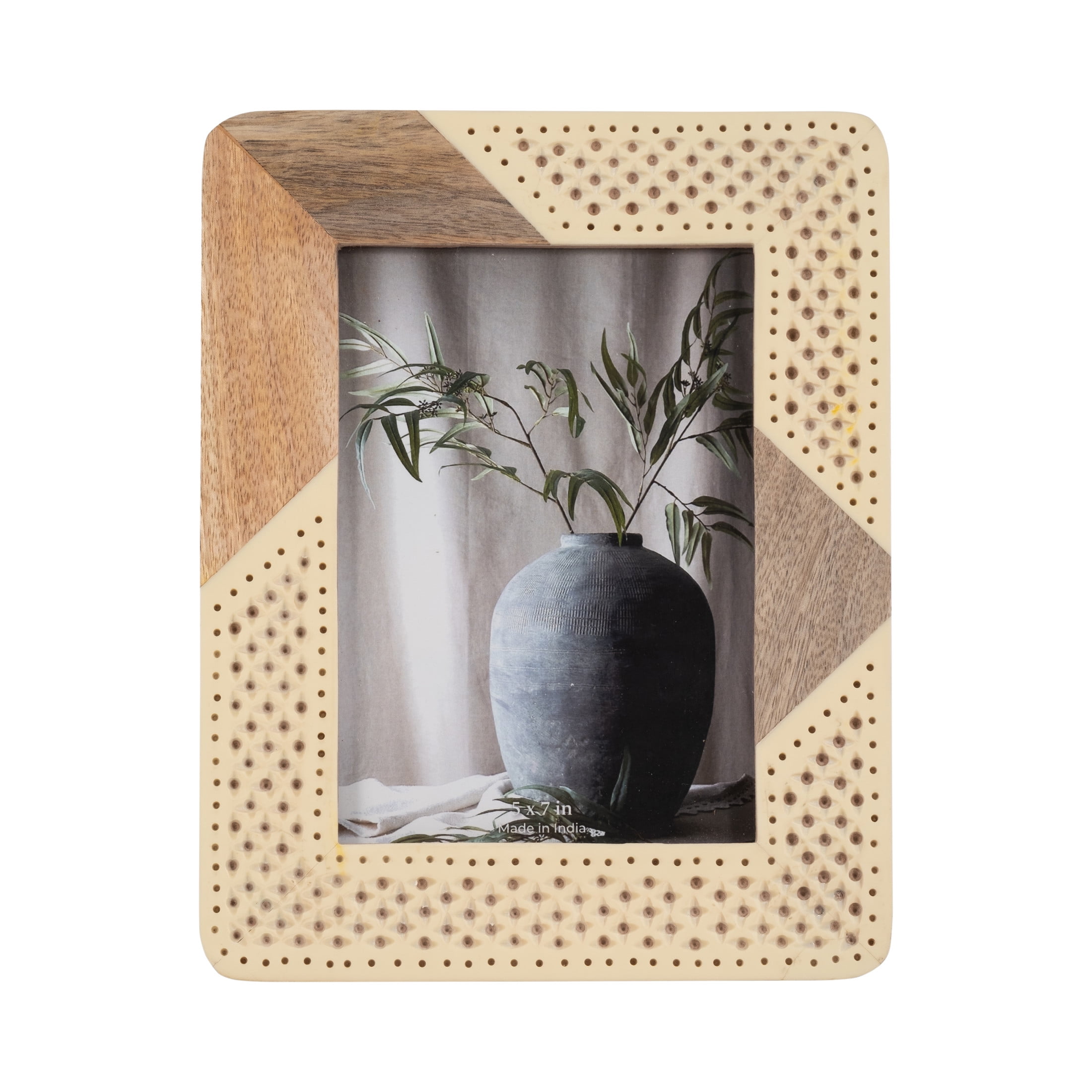 Woven Resin Photo Frame, Ivory Color main image 0