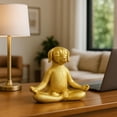 thumbnail image 1 of Seated Dog Figurine Sculpture for Home and Bathroom Decor - Meditation Statue for Office and Room - Glam Ornament Display for Living Room, Shelf and Coffee Table Decor - 7", Gold, 1 of 12