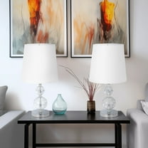Sagebrook Home Modern Set Of 2 Crystal 19" Faceted Table Lamp, Silver, Orb - 10" x 10" x 19"