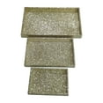 thumbnail image 1 of Sagebrook Home Modern Set of 3 Wood Champagne Crackle Mosaic Trays - 24" x 15" x 2", 1 of 1