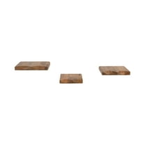 Sagebrook Home Natural Set of 3 Mango Wood Brown Shelves - 14" x 9" x 1"