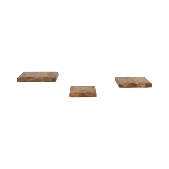 Sagebrook Home Natural Set of 3 Mango Wood Brown Shelves - 14" x 9" x 1"