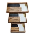 thumbnail image 1 of Sagebrook Home Neutral Modern Set of 3 Wood Mid-century Trays - 24" x 15" x 2", 1 of 1