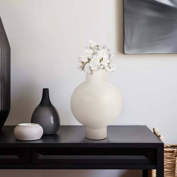Sagebrook Home Neutral Round Modern Ceramic Bubble Vase