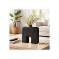 thumbnail image 1 of Sculptural Arch Vase for Living Room Decor - Modern Pottery Ecomix Flower Vase for Home, Bedroom, and Office Table Styling - Room Accent Display for Kitchen Counter, Mantel, and Console - 13", Black, 1 of 14