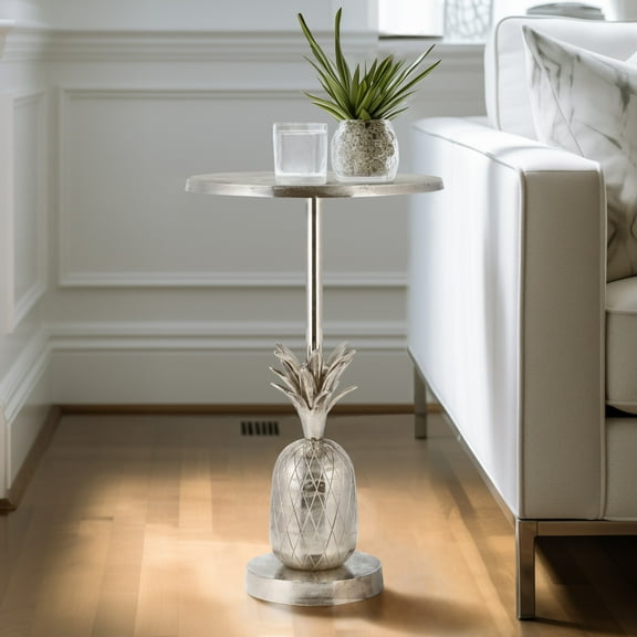 Sagebrook Home Pineapple Metal Side Accent Table - 15" x 15" x 24"
